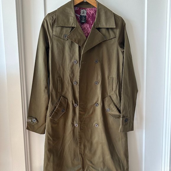 Oakley Double Breasted Khaki Tan Military Coat - Size XS - Picture 1 of 8
